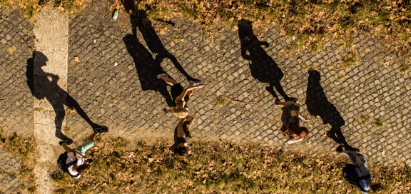 student walking