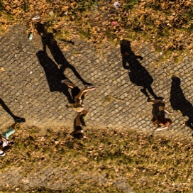 student walking